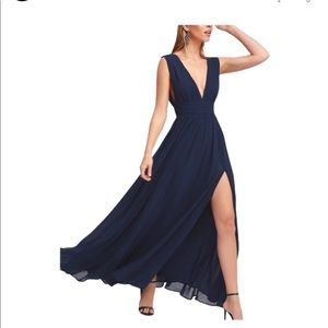 LULU’S heavenly hues navy blue maxi dress size L